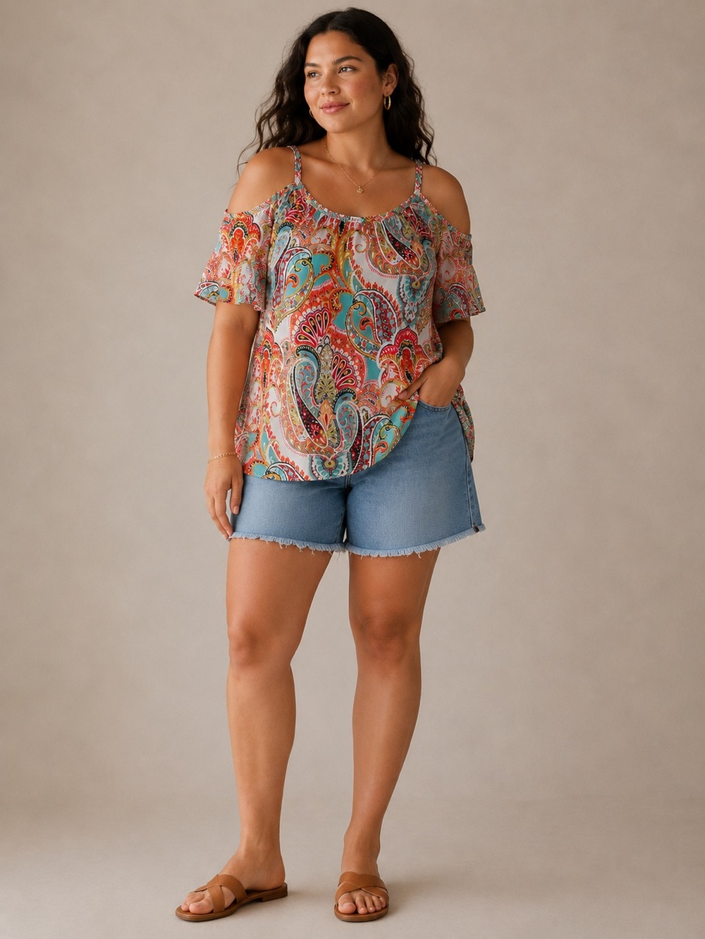 This is a SPENSE Woman brand paisley print top, size 1X.